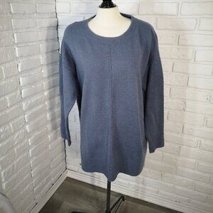 Monsoon Ladies Size XL Windsor Blue Straight Fit Round Neck Sweater